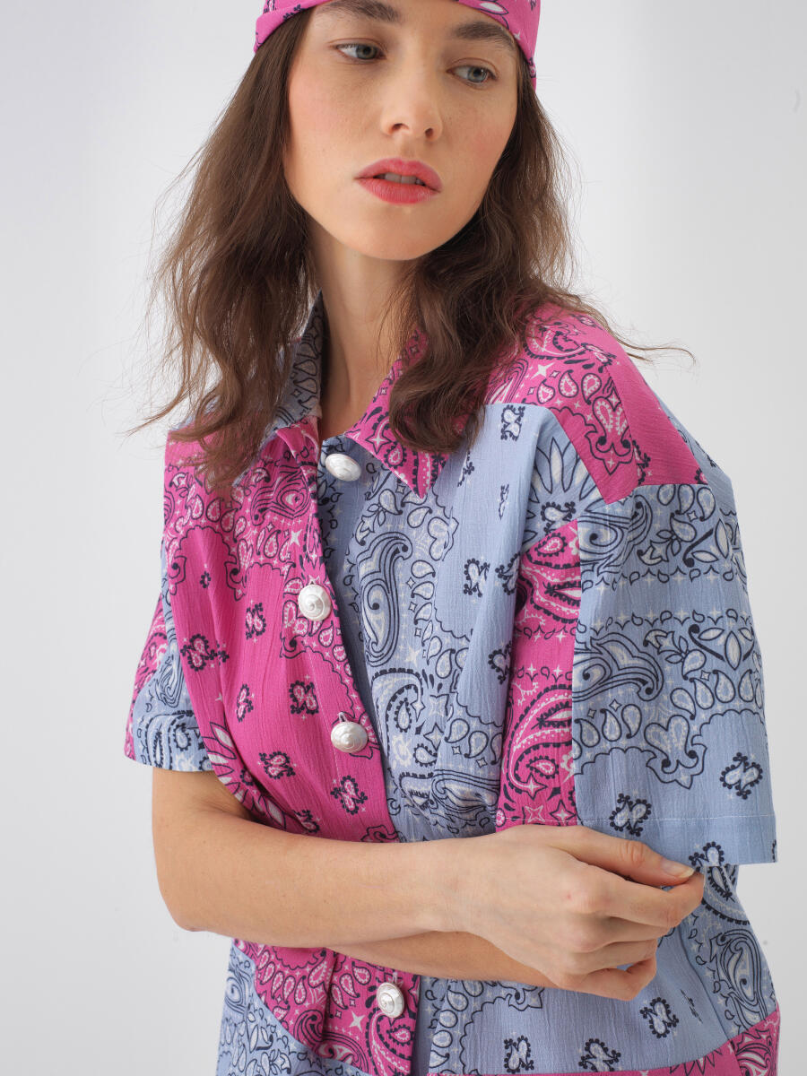 Pink Oversize Cotton Shirt - 1