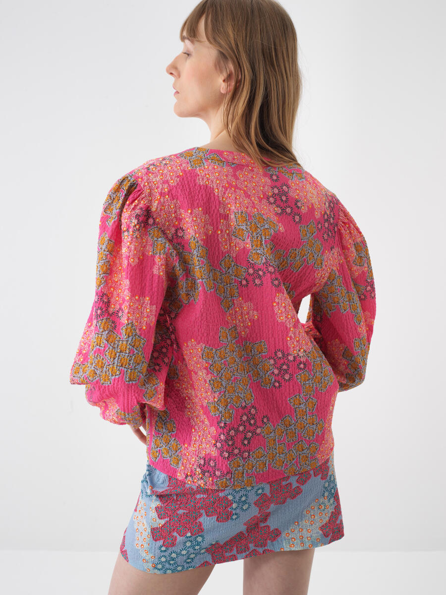 Pink Regular Fit Cotton Shirt - 4