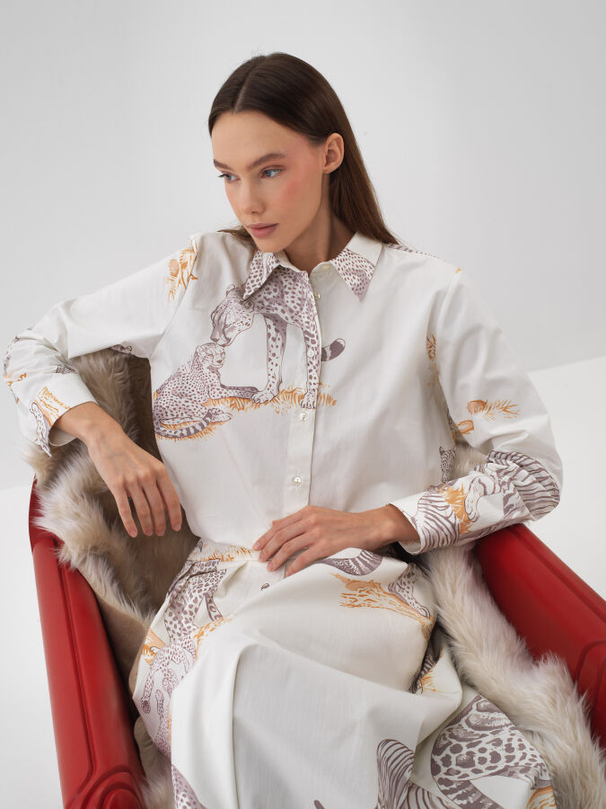 100% Cotton Patterned Shirt - Xint