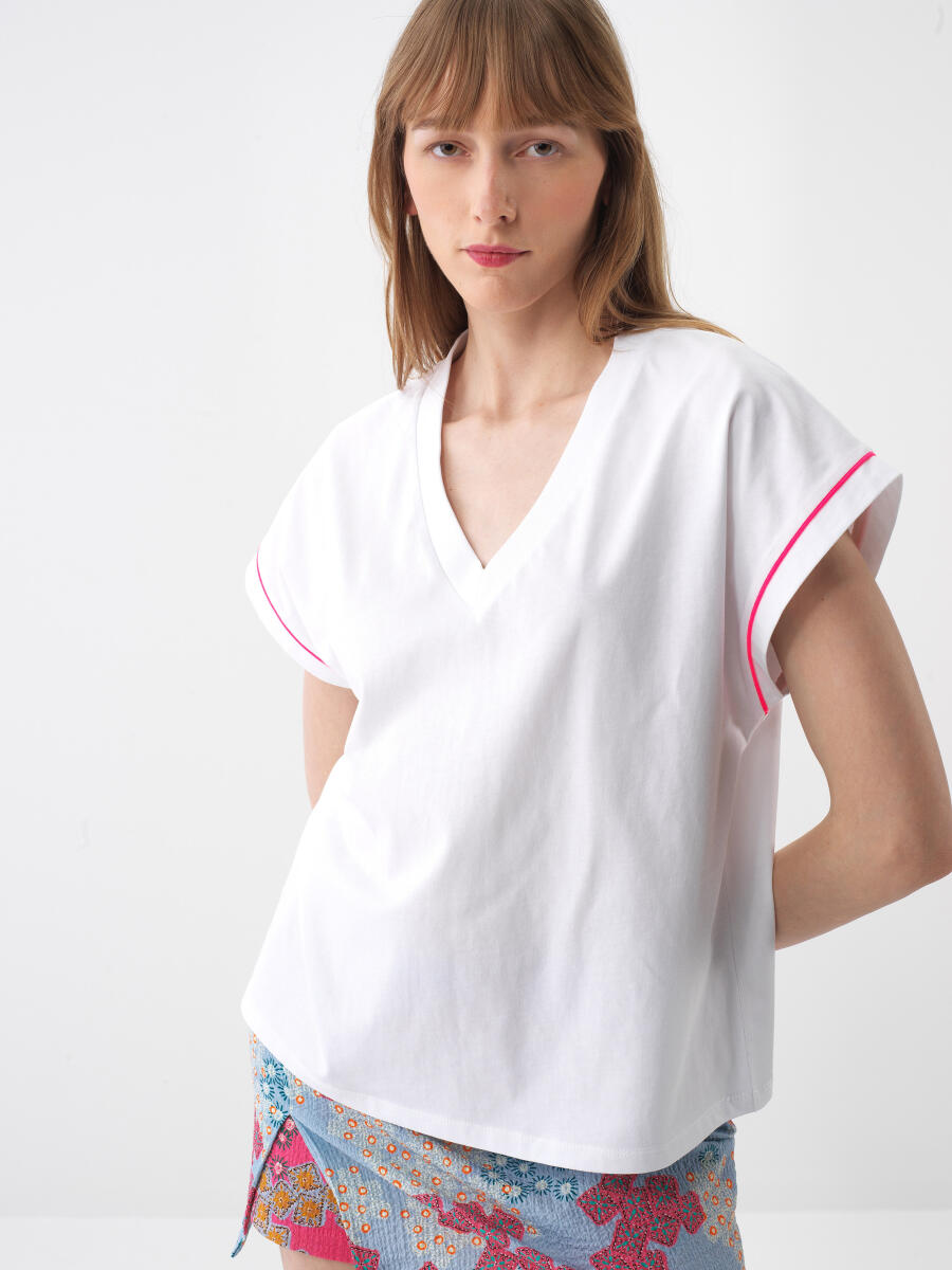 White Oversize Cotton T-Shirt - 1