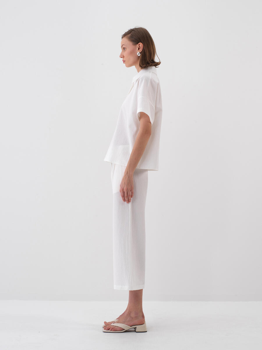 White Oversize Cotton Shirt - 3