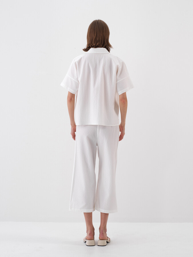 White Oversize Cotton Shirt - 5