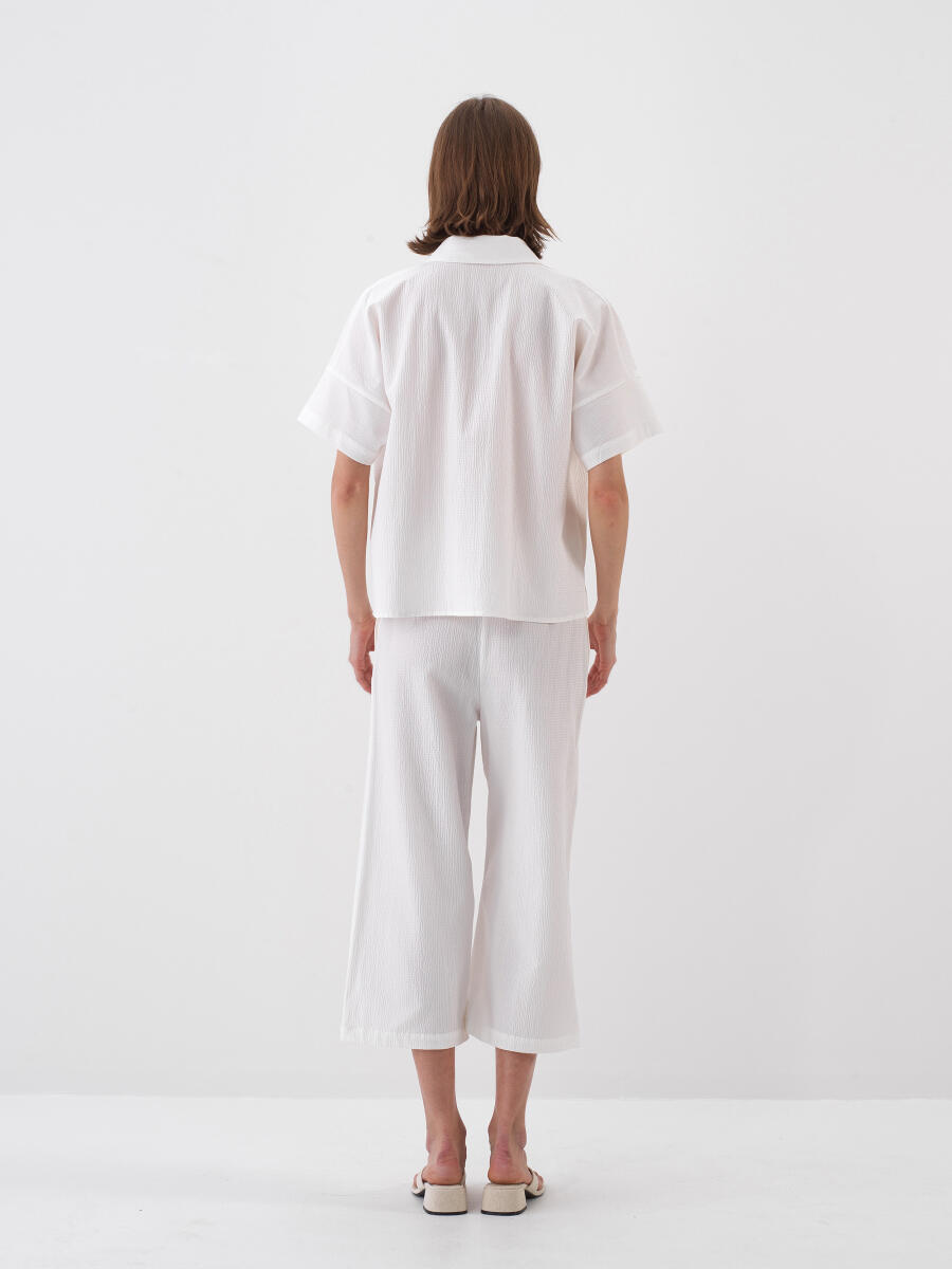 White Oversize Cotton Shirt - 5