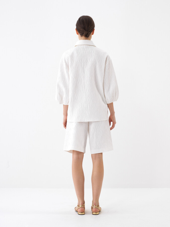 White Oversize Cotton Shirt - 5