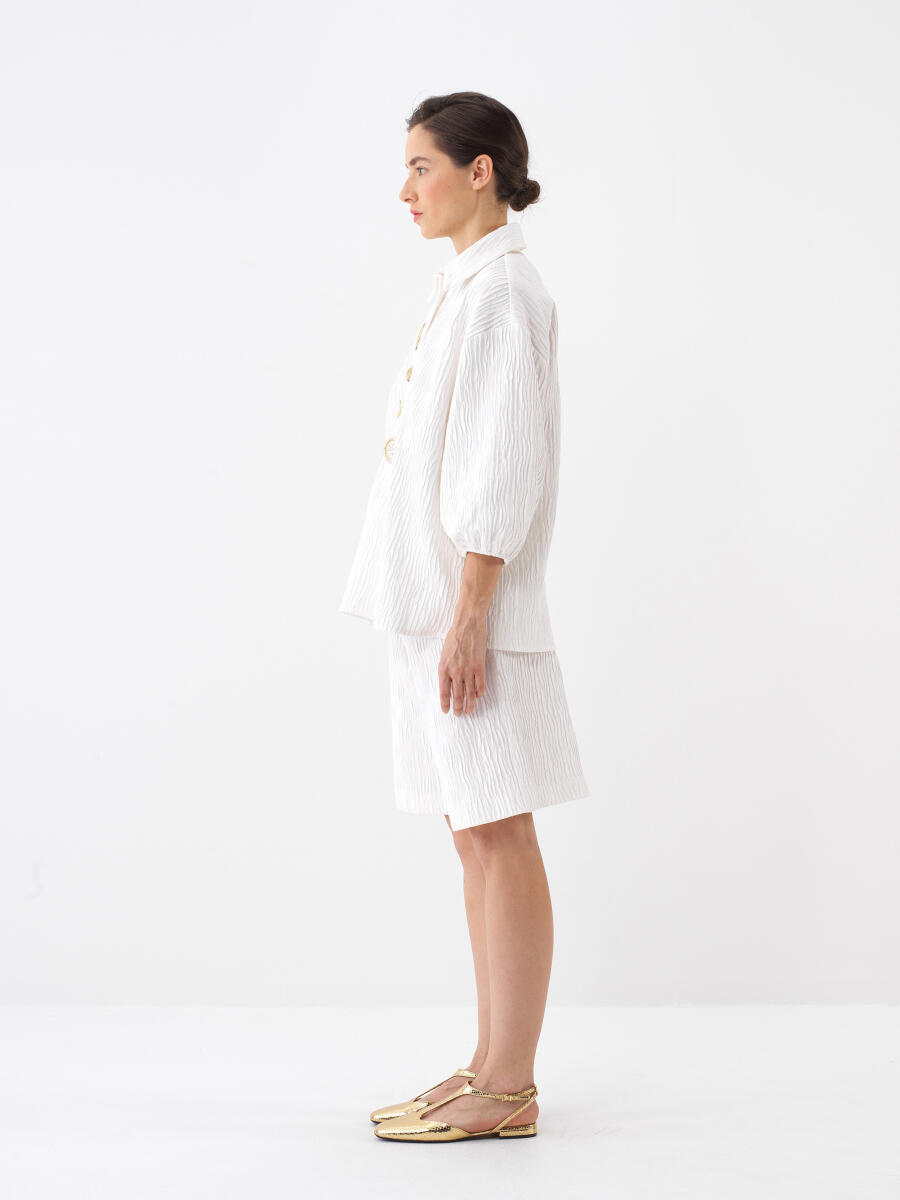 White Oversize Cotton Shirt - 3