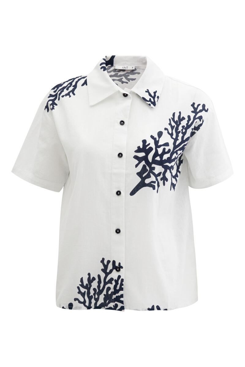 White Oversize Linen Shirt - 6