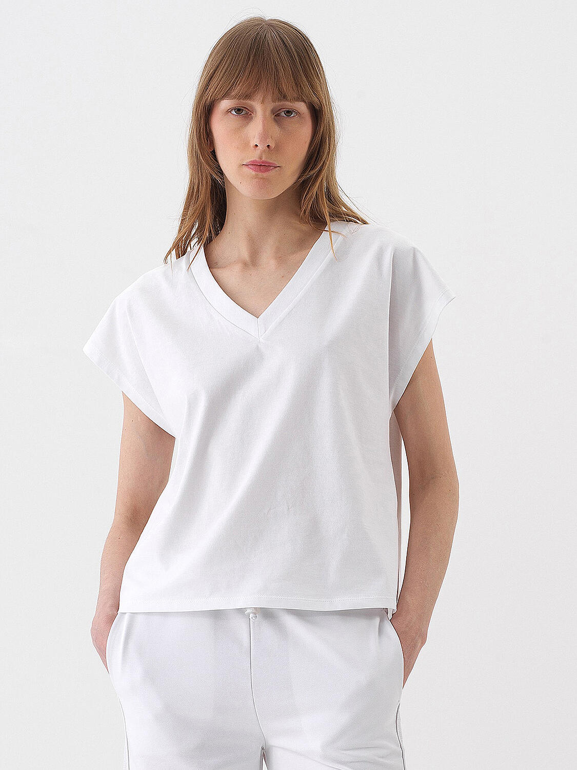 White Regular Fit Cotton T-Shirt - 1