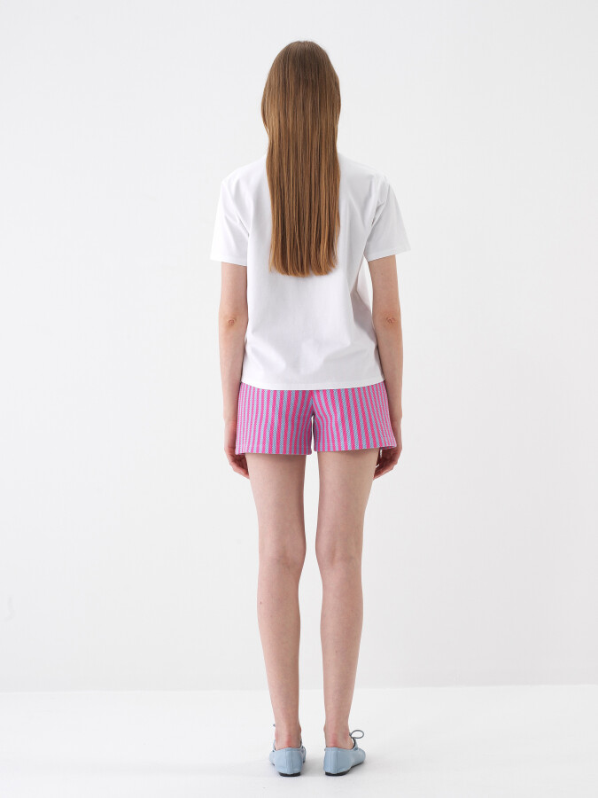 White Regular Fit Cotton T-Shirt - 5