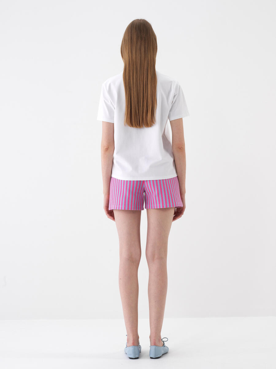 White Regular Fit Cotton T-Shirt - 5