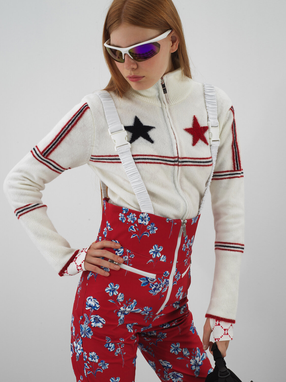 Red Softshell Textured Regular Fit Ski Overalls - Xint