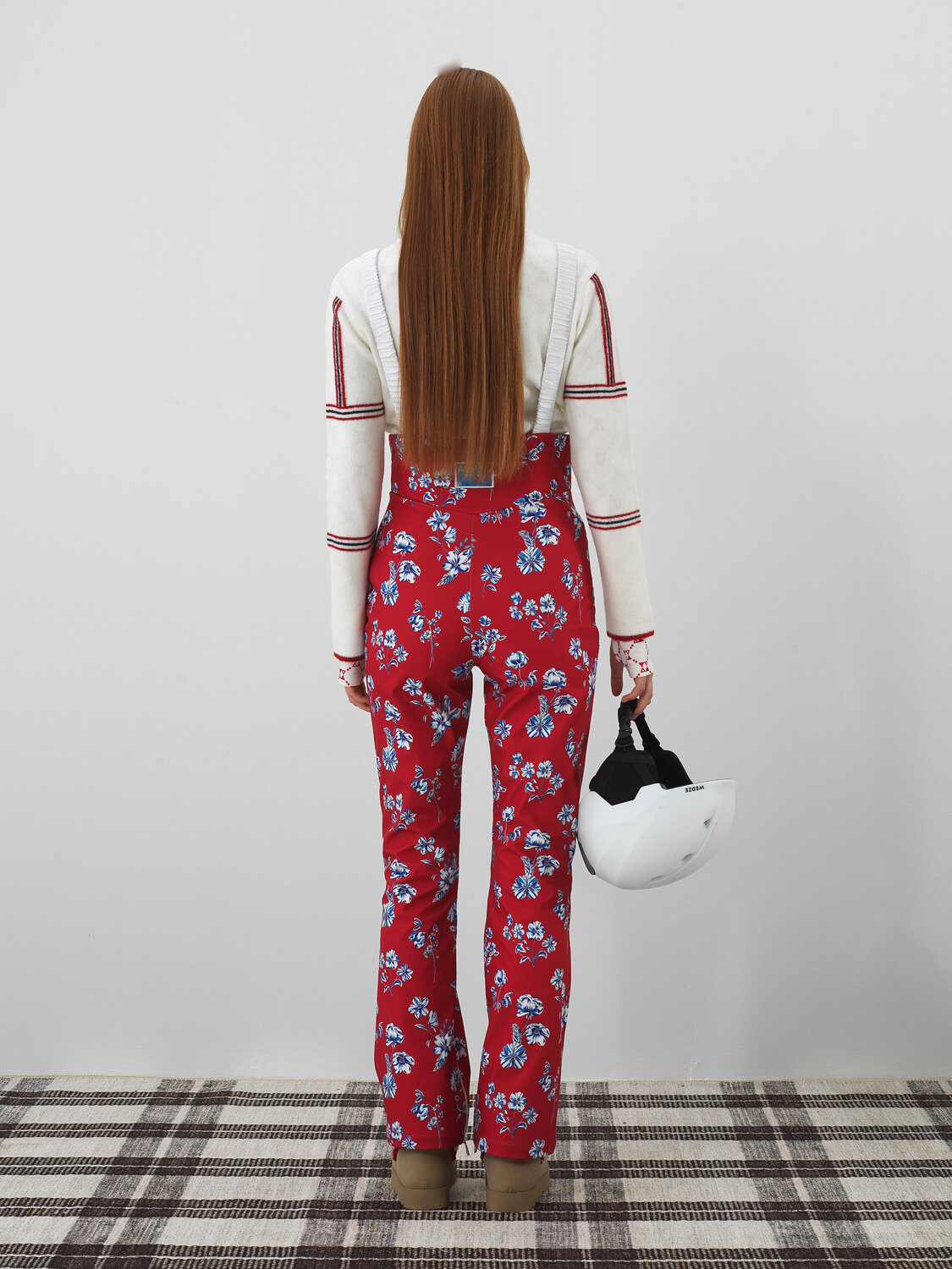 Red Softshell Textured Regular Fit Ski Overalls - Xint