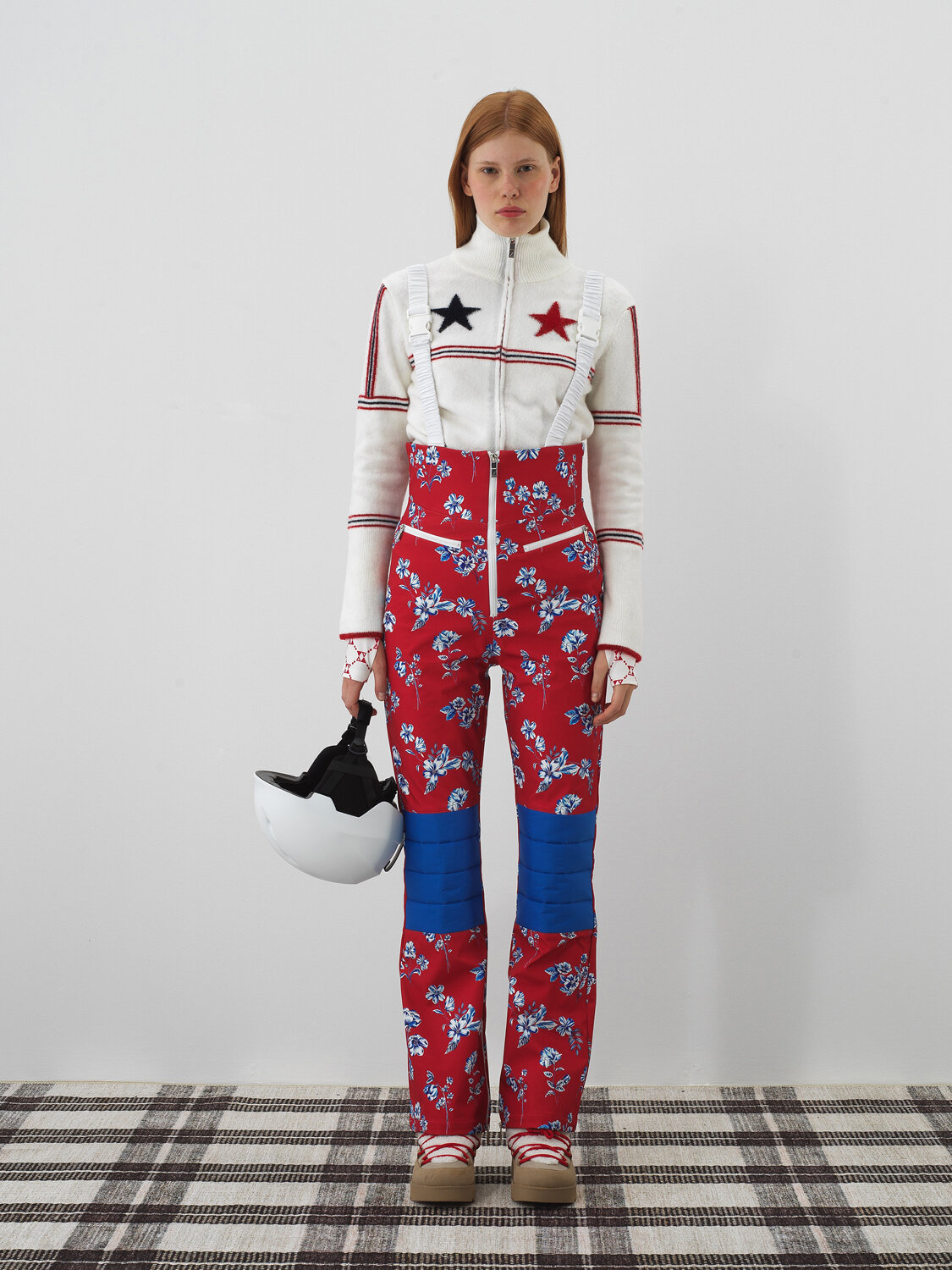 Red Softshell Textured Regular Fit Ski Overalls - Xint