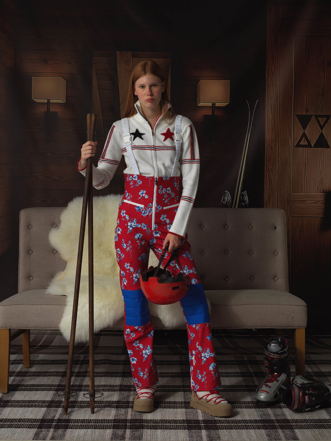 Red Softshell Textured Regular Fit Ski Overalls - Xint