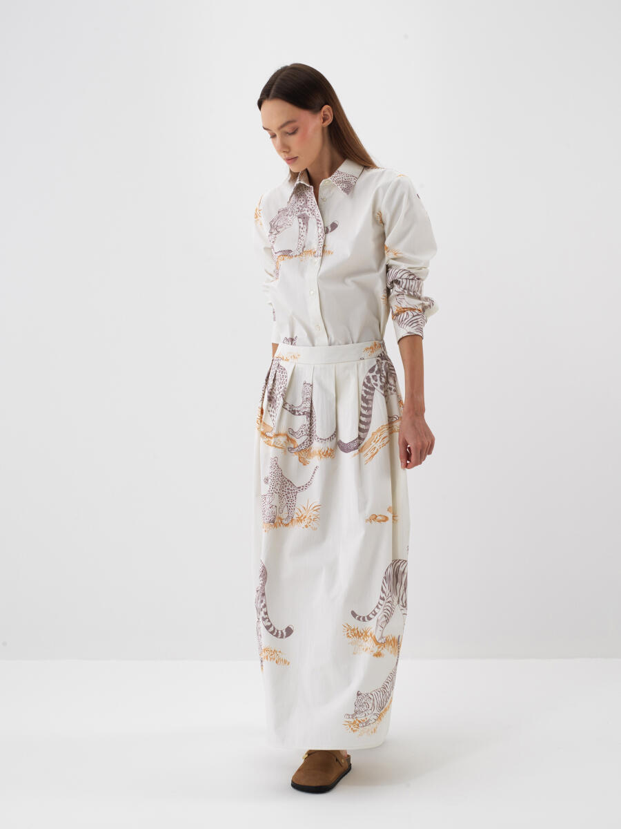 100% Cotton Patterned Skirt - 3