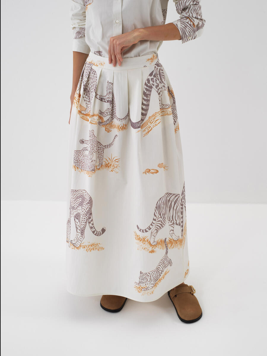 100% Cotton Patterned Skirt