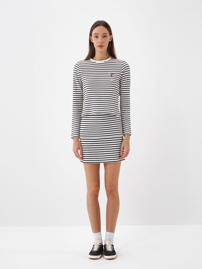 Striped Cotton Skirt - Xint