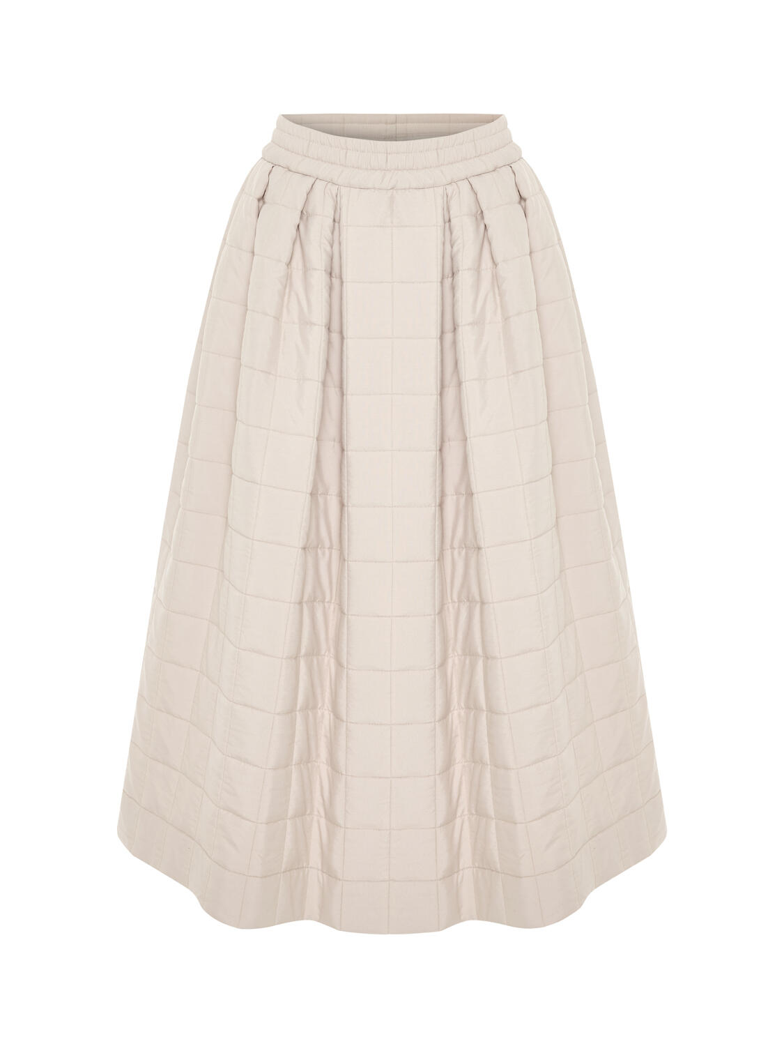 Natural Quilted Textured Oversize Skirt - 3
