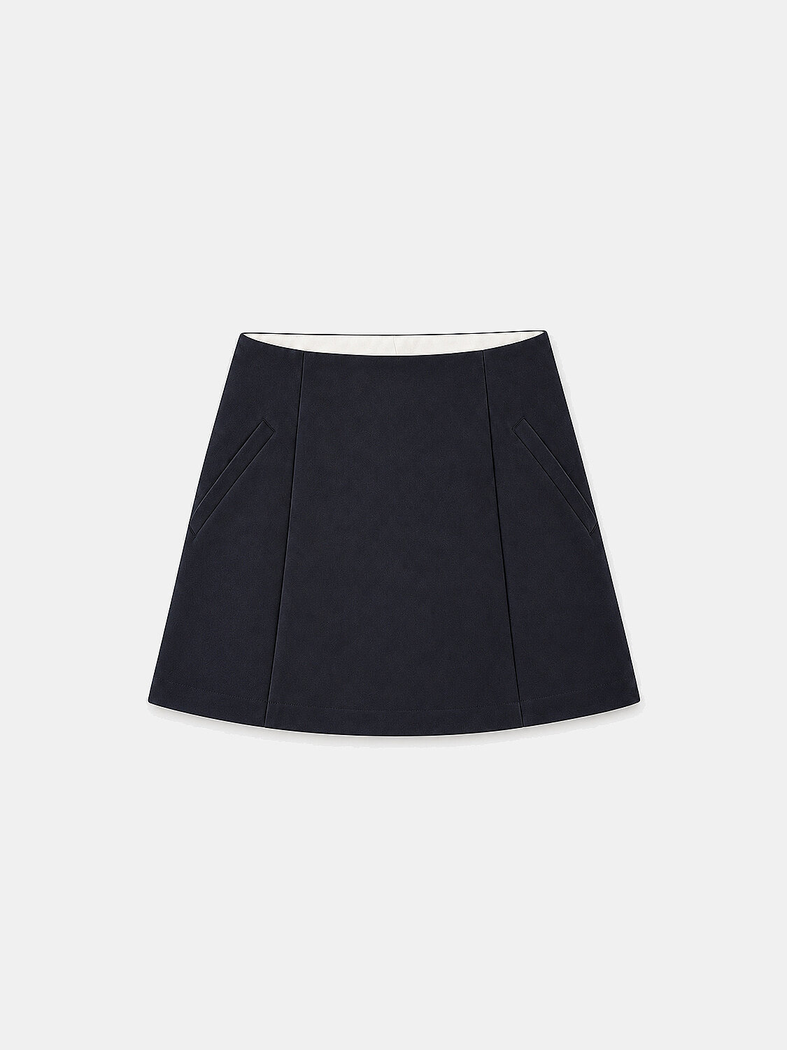 Navy Blue Flexible Textured Oversize Skirt