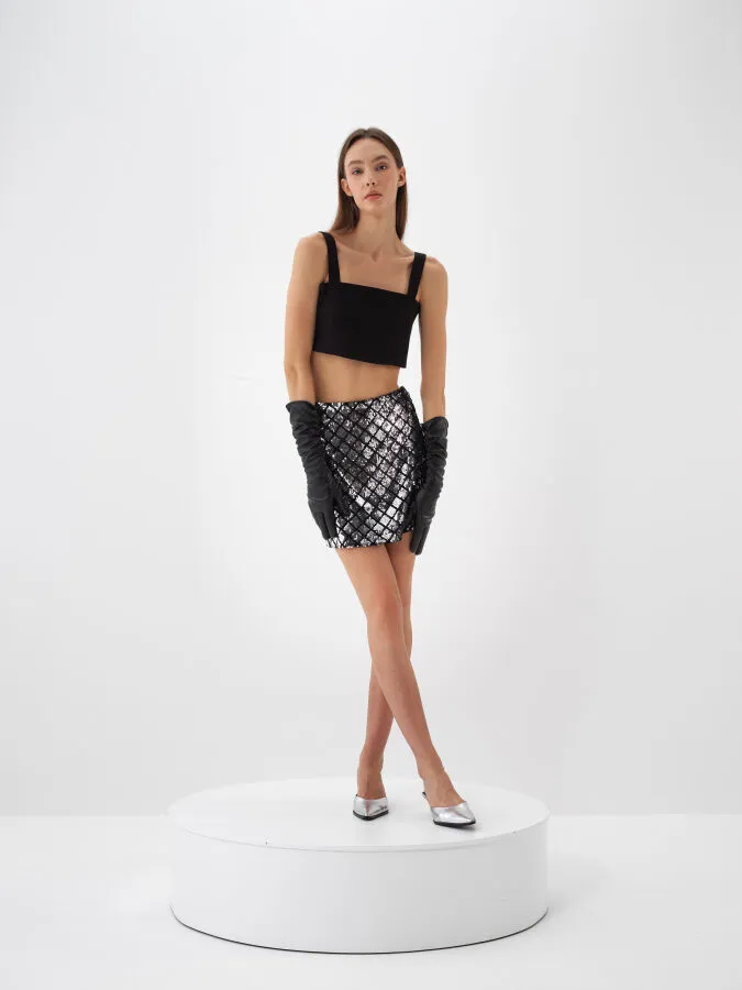 Shiny Patterned Skirt - Xint