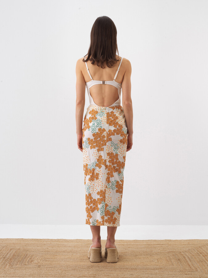 White Regular Fit Cotton Skirt - 4