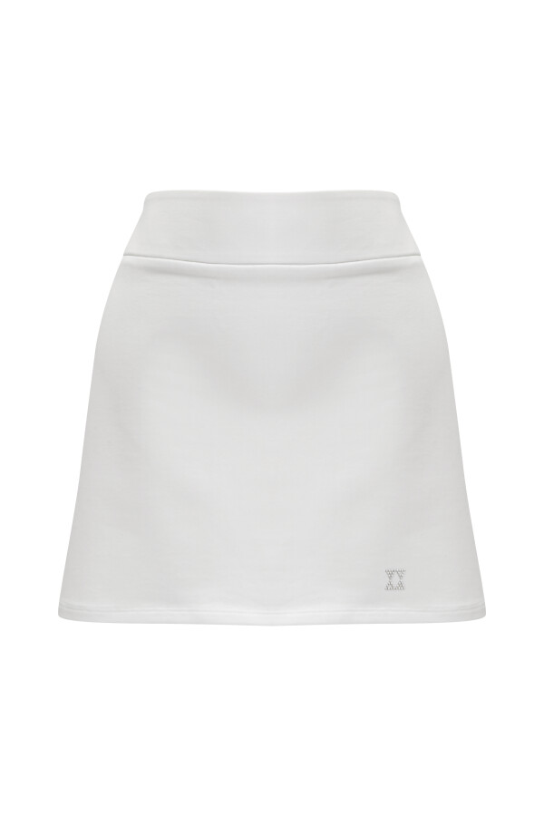 White Regular Fit Cotton Skirt - 6