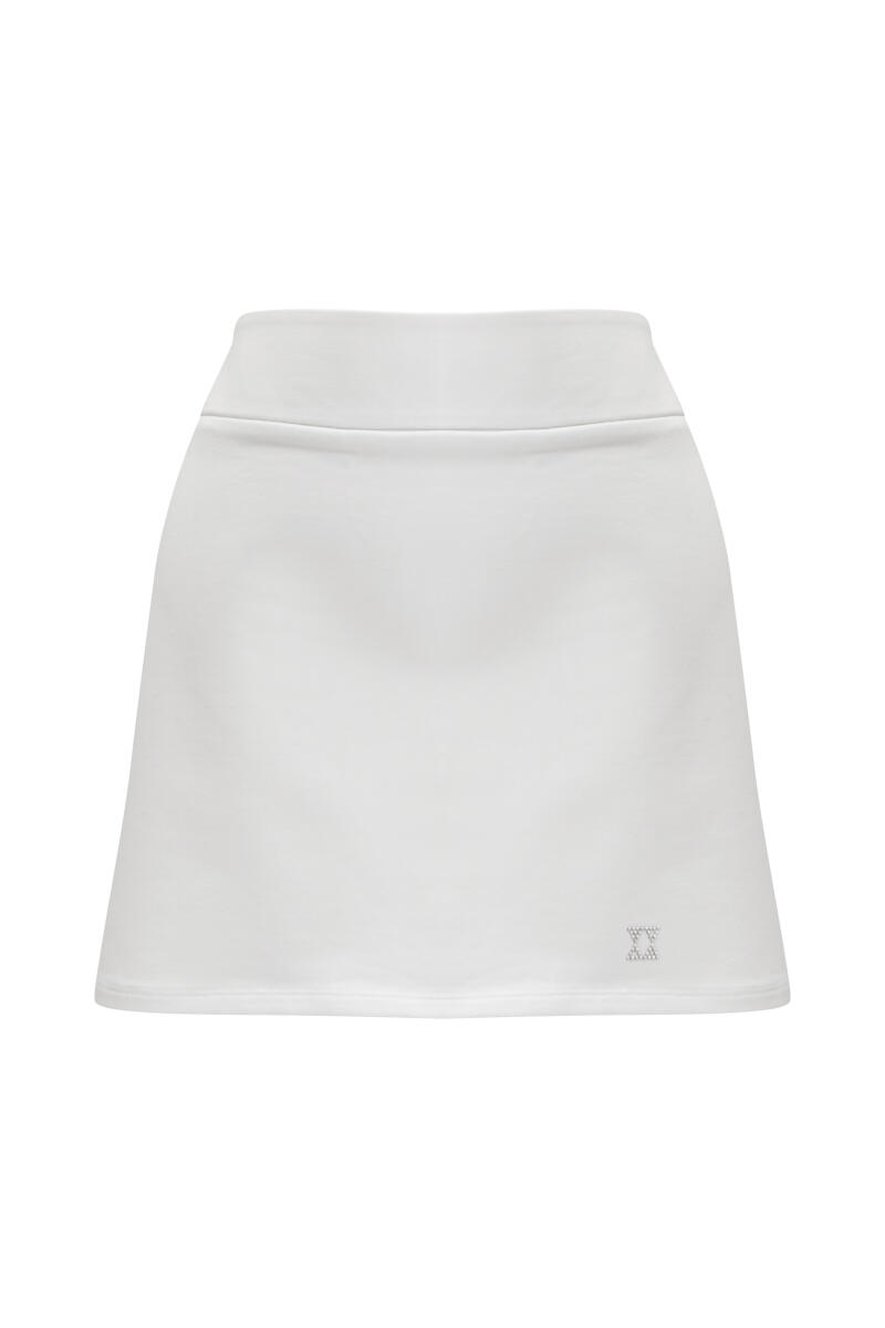 White Regular Fit Cotton Skirt - 6