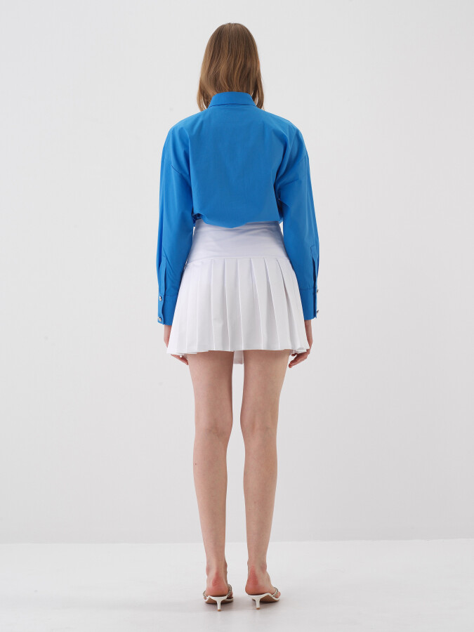 White Regular Fit Cotton Skirt - 3