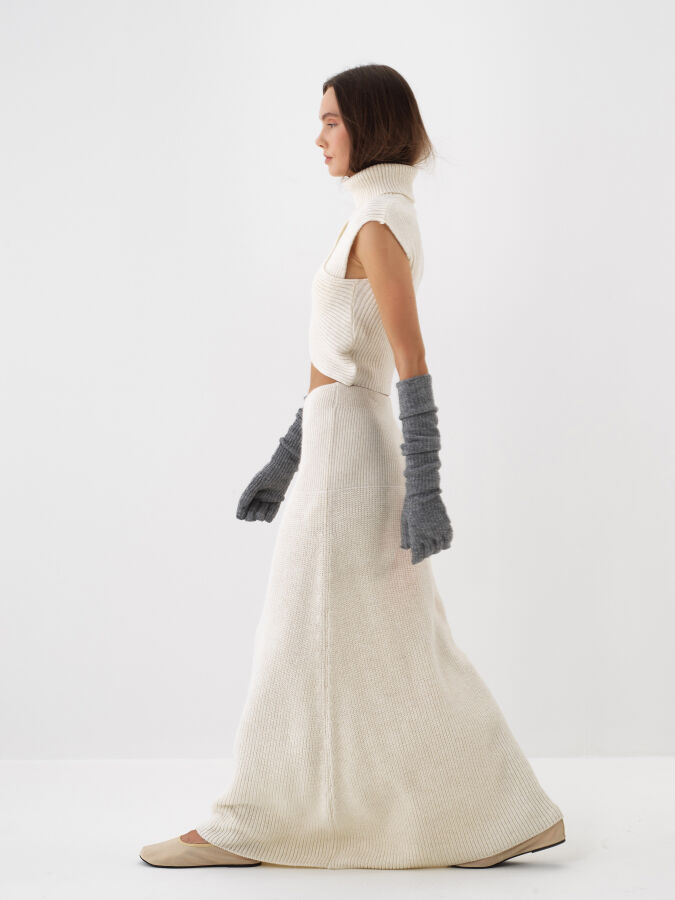 Wool Plain Sweater Vest - Xint