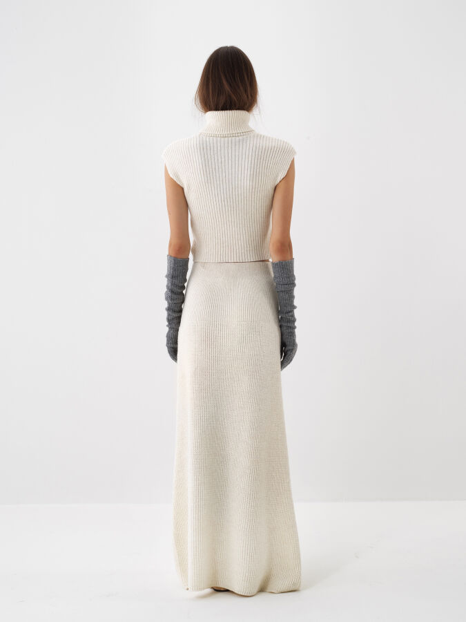 Wool Plain Sweater Vest - Xint