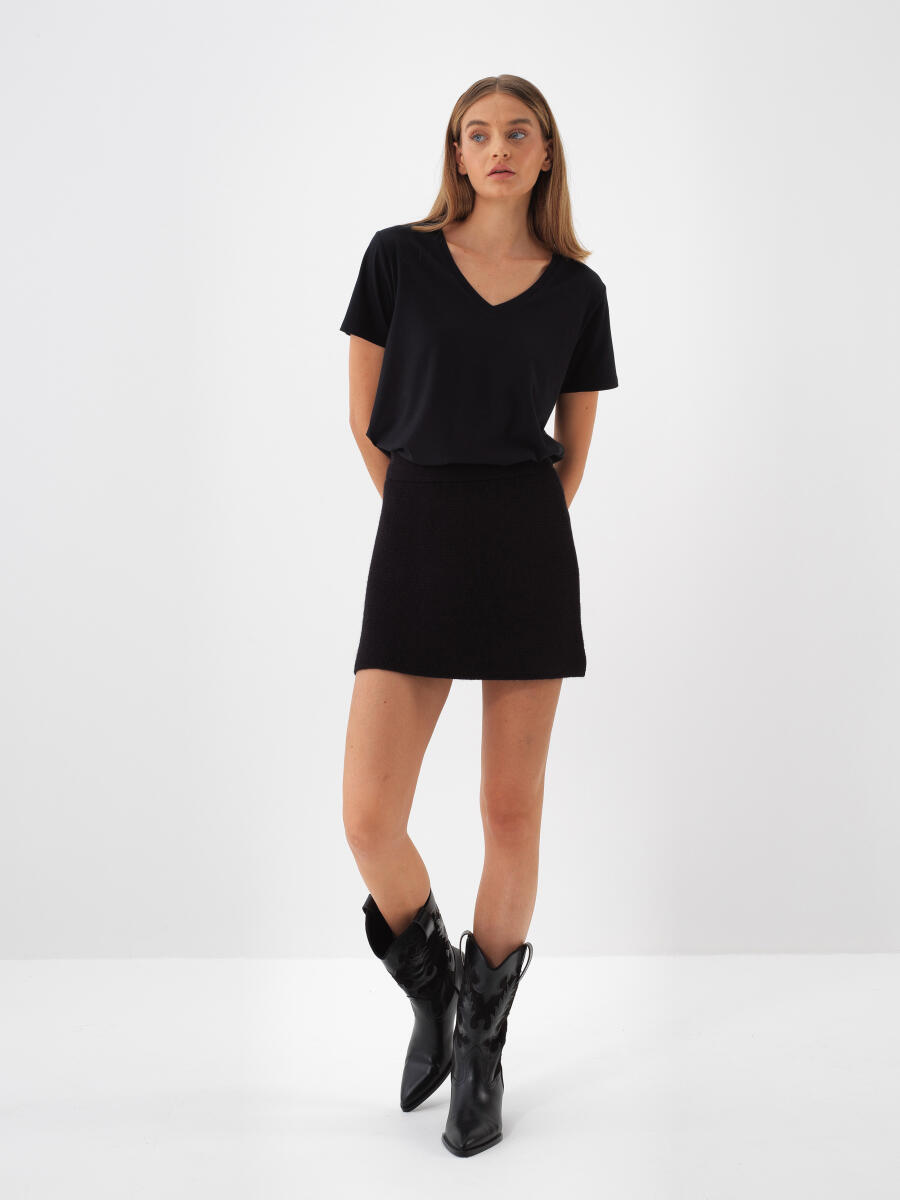 Wool Plain Skirt - 2