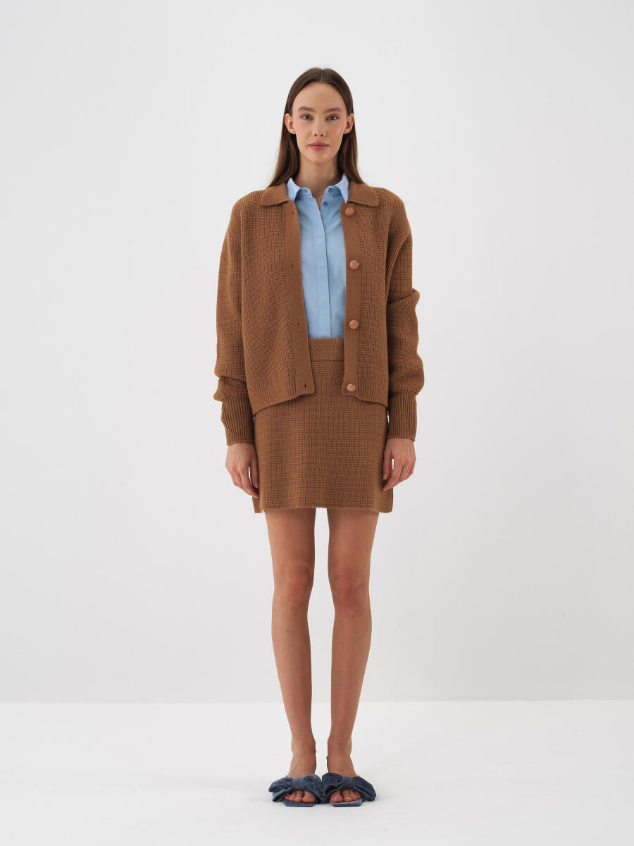 Wool Plain Skirt - 2