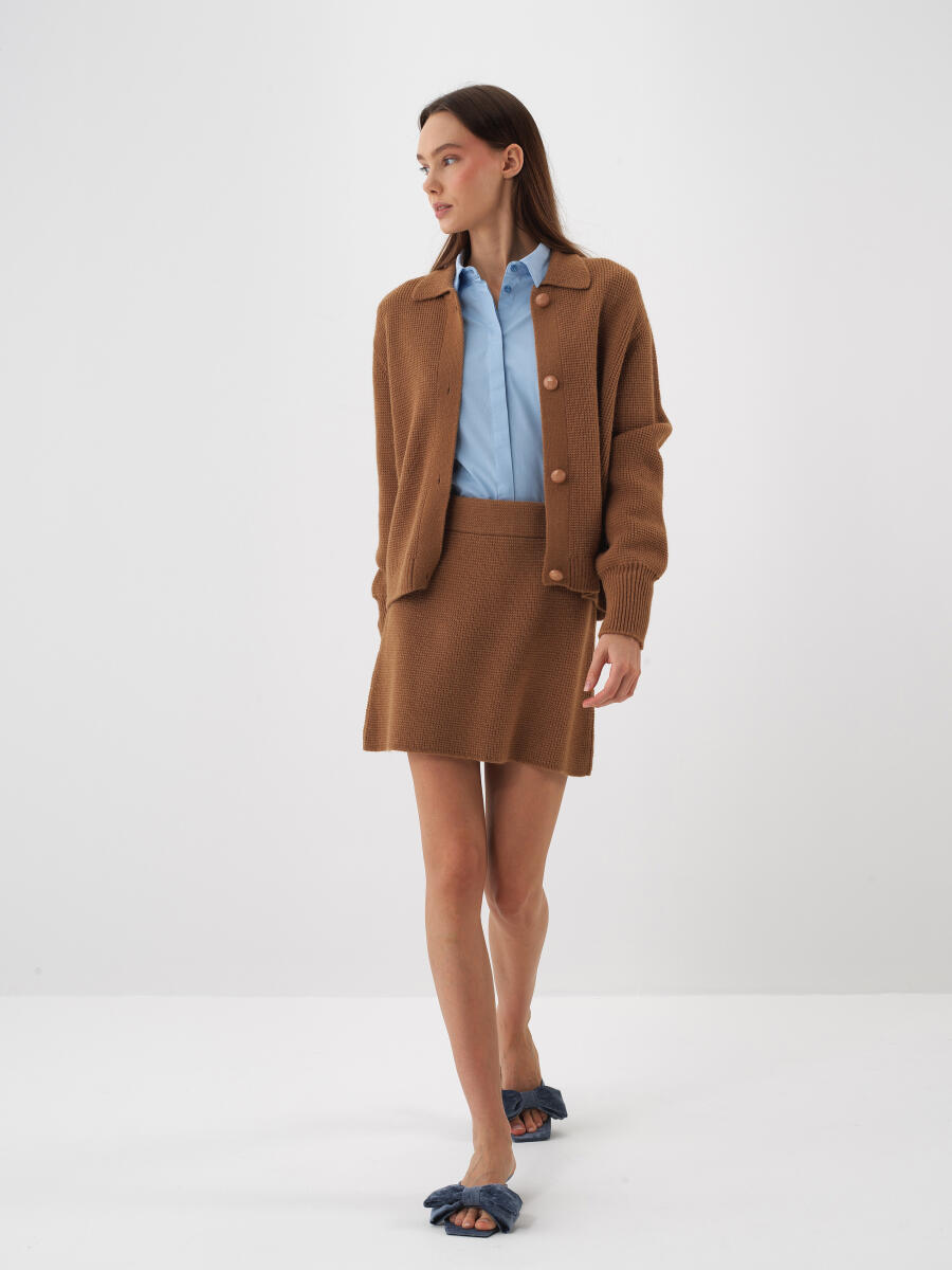 Wool Plain Skirt - 3