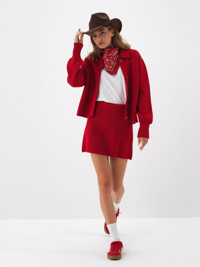 Wool Plain Skirt - Xint