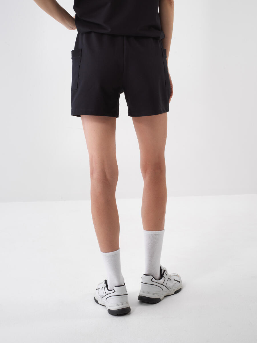 Black Oversize Cotton Shorts - 3