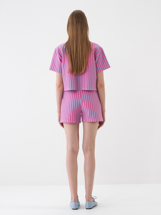 Blue Regular Fit Cotton Shorts - 3