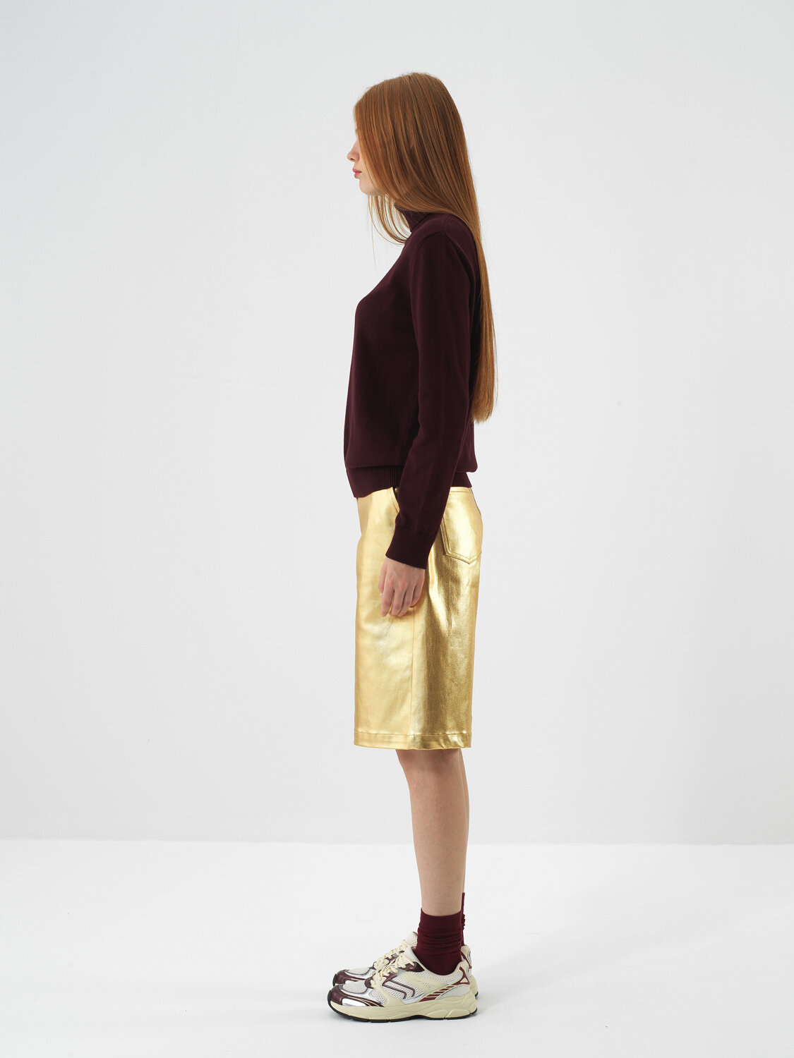 Gold Cotton Textured Oversize Shorts - Xint