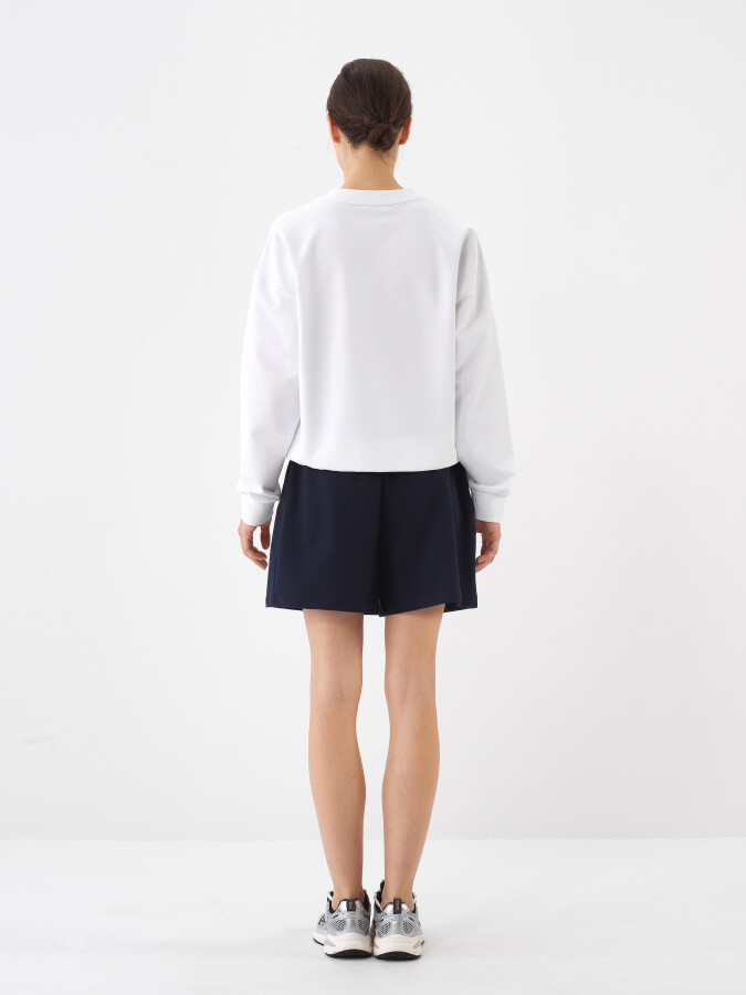 Navy Blue Regular Fit Cotton Shorts - 4