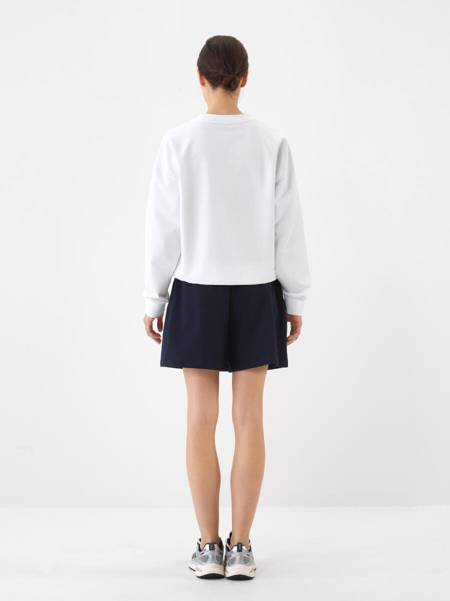 Navy Blue Regular Fit Cotton Shorts - 4