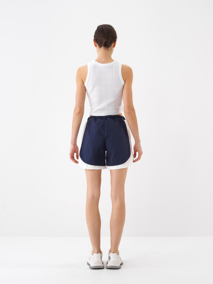 Navy Blue Regular Fit Shorts - 4