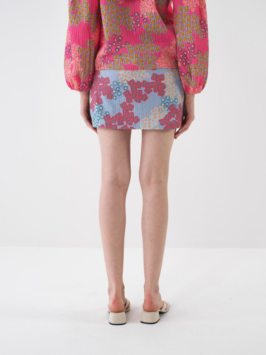 Blue Regular Fit Cotton Shorts Skirt - 4