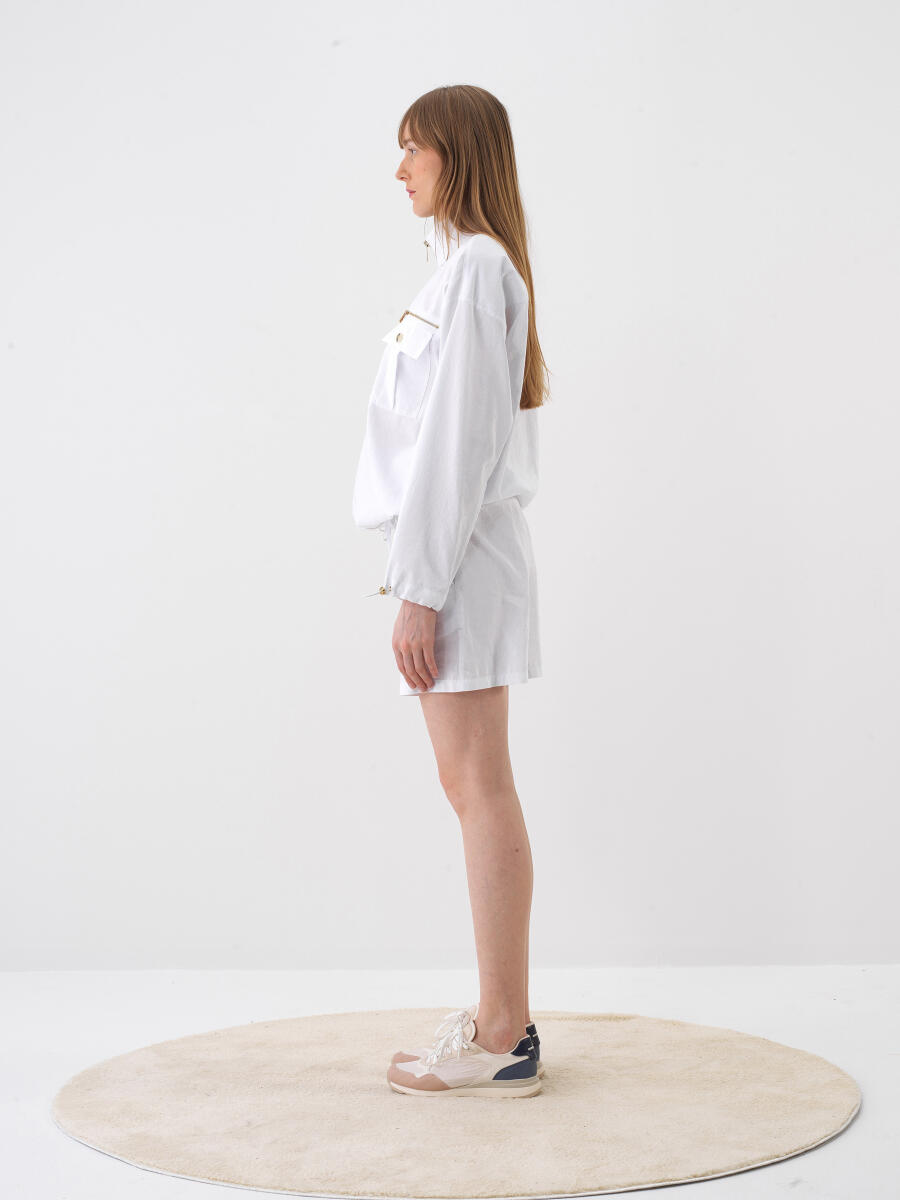White Oversize Shorts - 3
