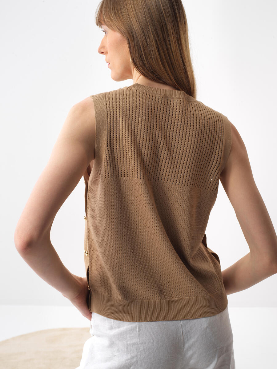 Camel Regular Fit Sweater - 4