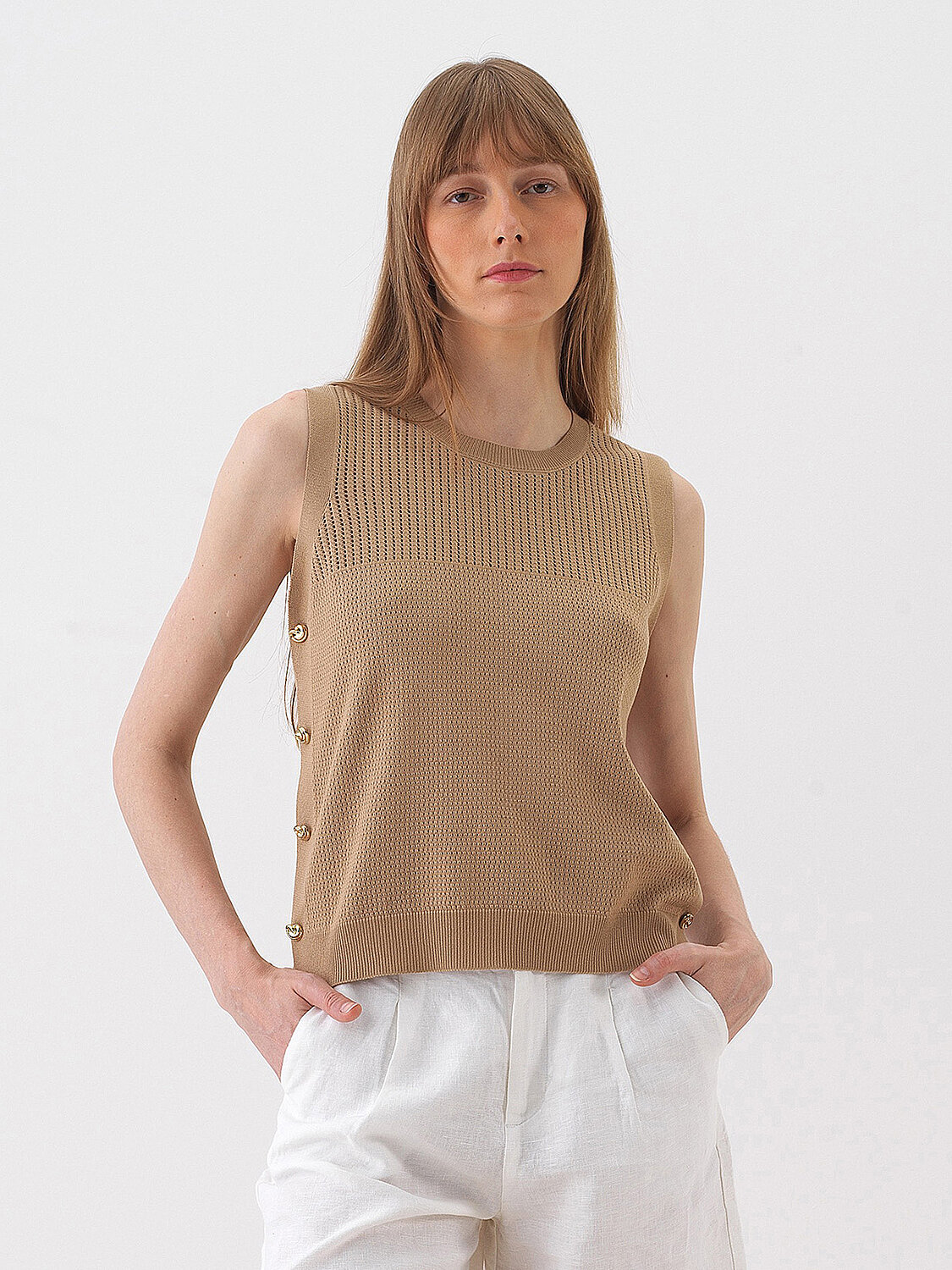 Camel Regular Fit Sweater