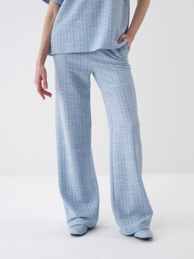 Blue Oversize Cotton Sweat Trousers - 1