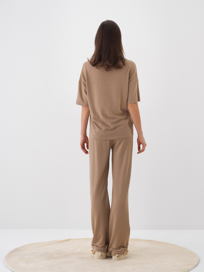 Camel Oversize Cotton Sweat Trousers - 5