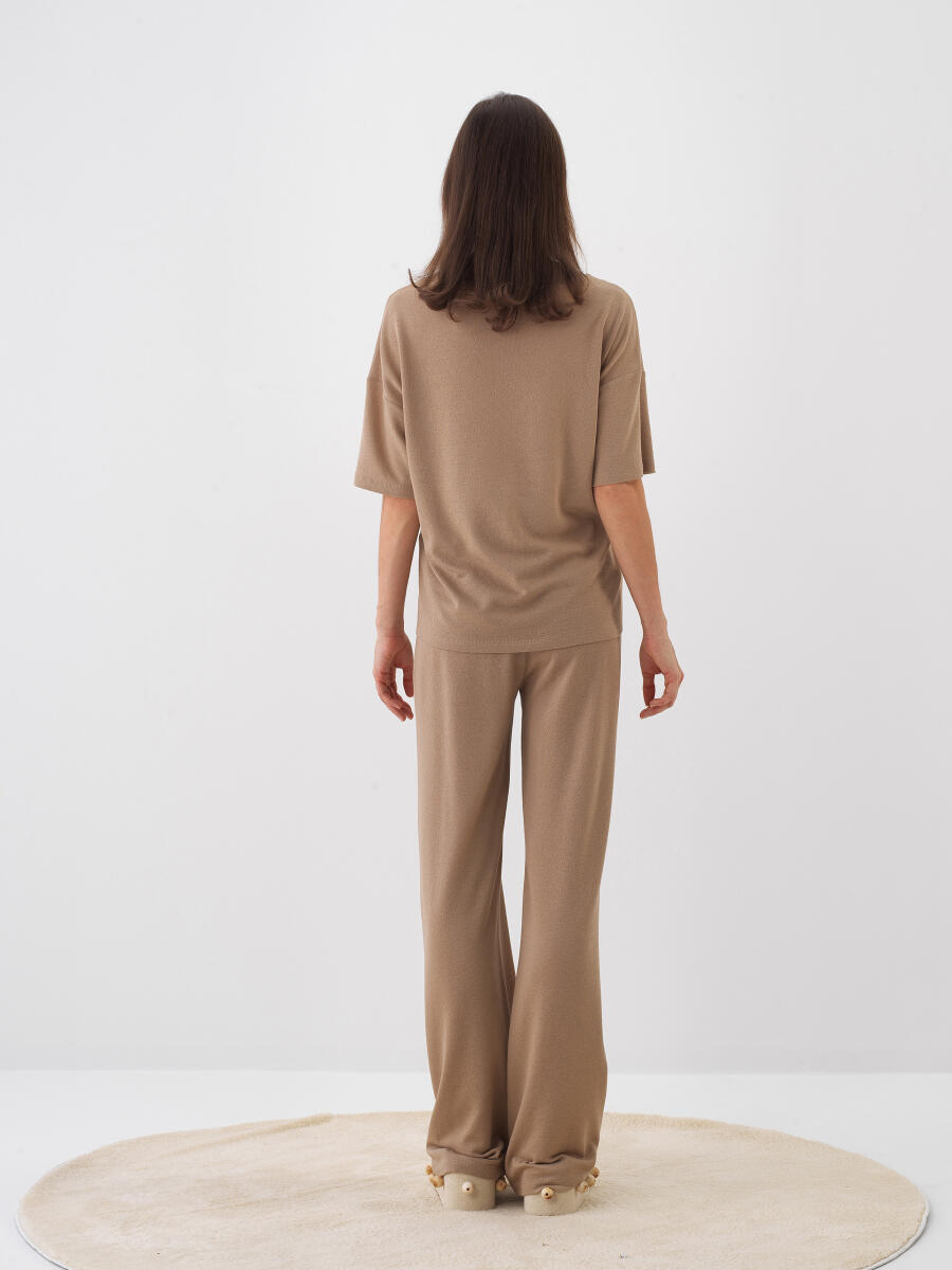 Camel Oversize Cotton Sweat Trousers - 5