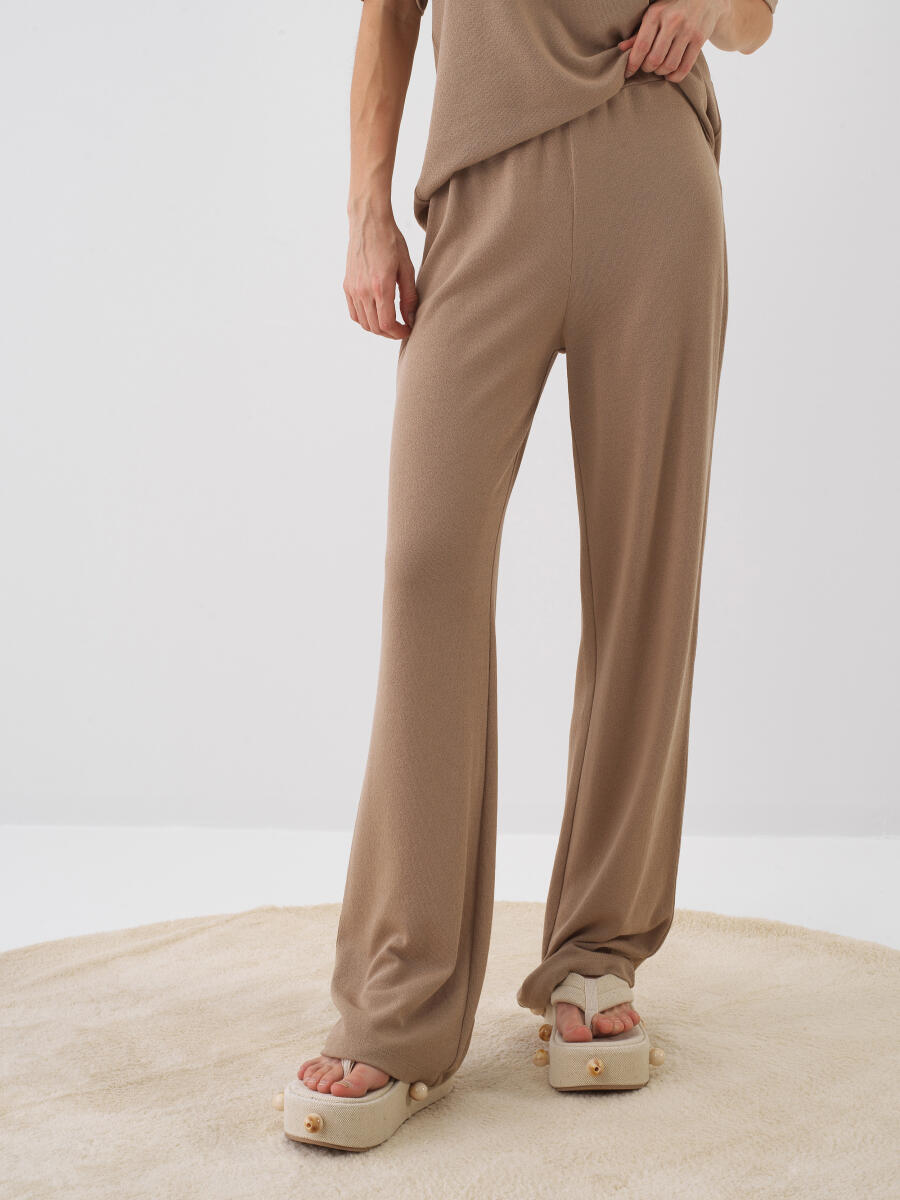 Camel Oversize Cotton Sweat Trousers - 1