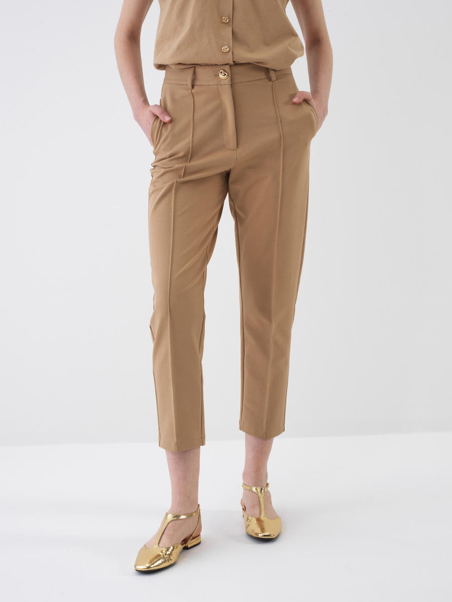 Camel Regular Fit Cotton Sweat Trousers - 1