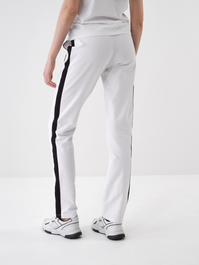 White Regular Fit Cotton Sweat Trousers - 4