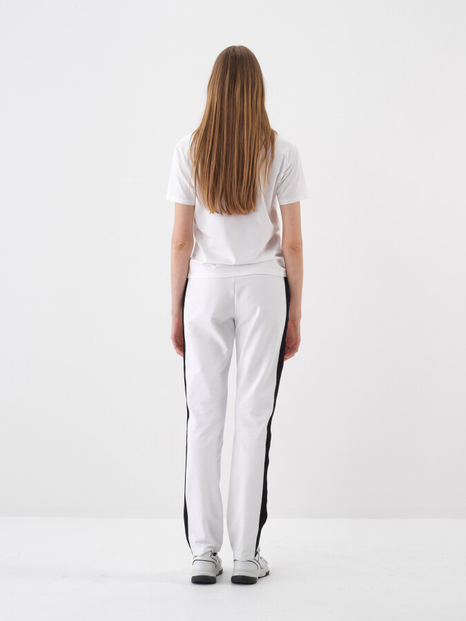 White Regular Fit Cotton Sweat Trousers - 5